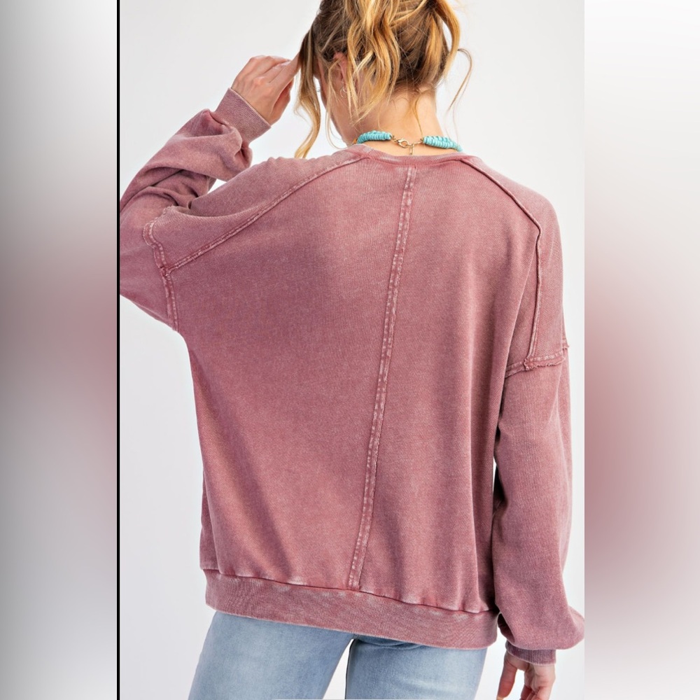 easel Dusty Rose Star Graphic Sweatshirt - Picture 2 of 4
